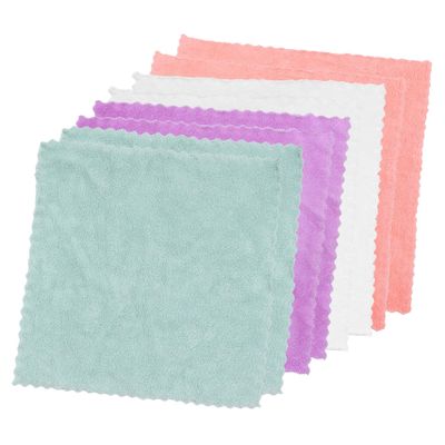AUTSUPPL Coral Fleece Face Towels 8-Pack Soft Absorbent Washcloths for Daily Use Small Square Cleanser Towels for Skin Types Quick Drying