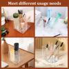 2PCS Rotating Makeup Brush Holder, 4-Slot Cosmetics Makeup Brush Organizer Storage, Acrylic Pen Knife Fork Holder Container, Cosmetic Display Case for Dresser Vanity Countertop Bathroom Home Decor view 2