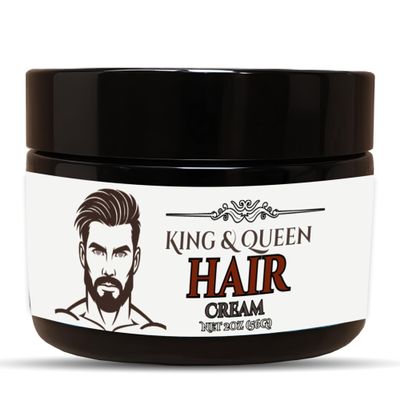 Hair & Scalp Nourish Cream Fuller-Looking Strands & Root Balance | Saw Palmetto Wild Yam Vitamin D3 Fenugreek Maca | Hair 2 oz King & Queen Wellness