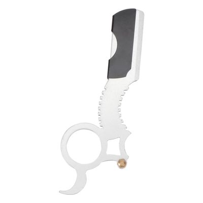 FOMIYES Vintage Stainless Steel Manual Razor for Men Classic Shaver Thumb Grip for Beard and Eyebrow Grooming for Home and Barber Use