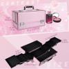 HAISKY Large Makeup Train Case Cosmetic Organizer Case Makeup Box Portable Make Up Artist Travel Case with 6 Trays Dividers Lockable Hard Train Case Nail Tech Supply Storage - Crystal Pink view 2