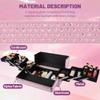 HAISKY Large Makeup Train Case Cosmetic Organizer Case Makeup Box Portable Make Up Artist Travel Case with 6 Trays Dividers Lockable Hard Train Case Nail Tech Supply Storage - Crystal Pink view 3