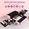 HAISKY Large Makeup Train Case Cosmetic Organizer Case Makeup Box Portable Make Up Artist Travel Case with 6 Trays Dividers Lockable Hard Train Case Nail Tech Supply Storage - Crystal Pink view 4