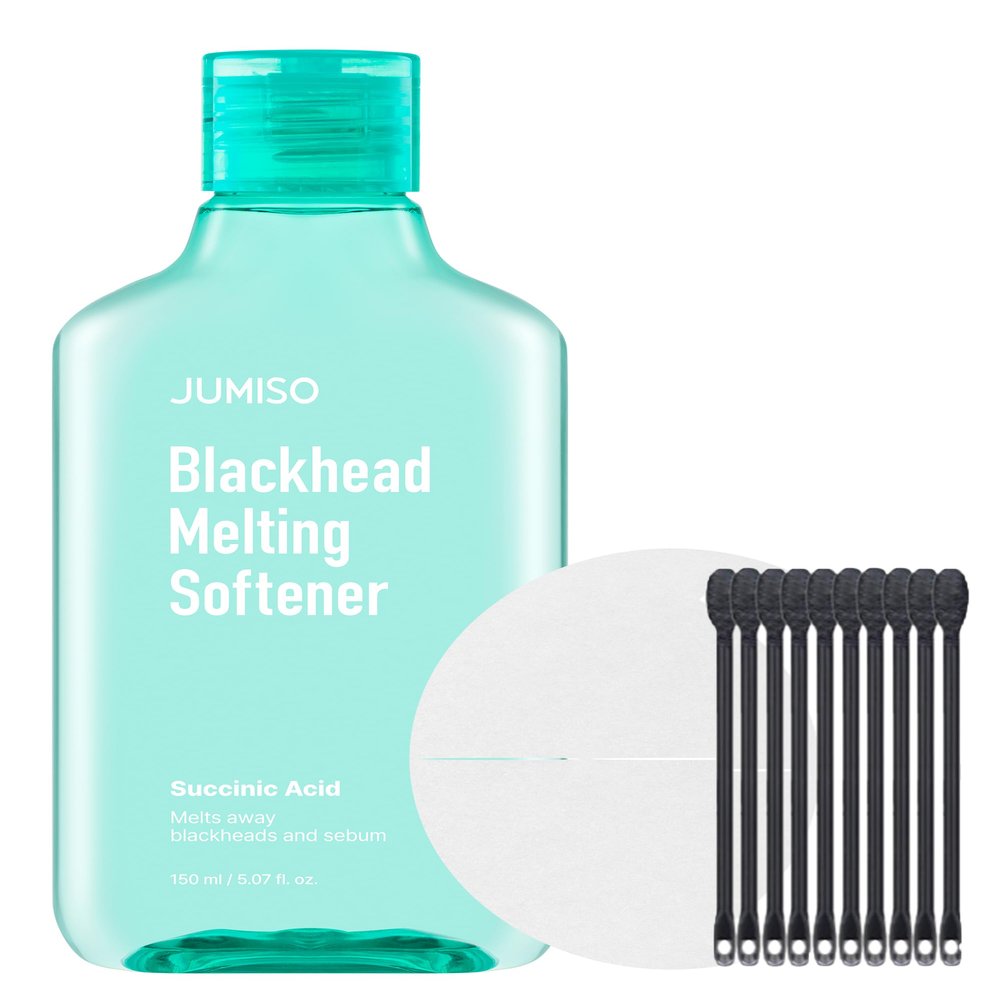JUMISO Blackhead Melting Softener Cotton Pad Set - Korean Sebum Softener for Face | Gentle Sebum Melting Complex for Clogged Pores, 5.07 fl.oz. 40 Pads 10 Swabs