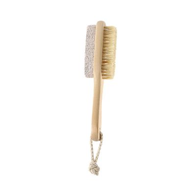 DEARMAMY Natural Bristle Brush and Pumice Stone Foot Exfoliating Scrubber for Pedicures Smooth Skin Remover Tool for Massage
