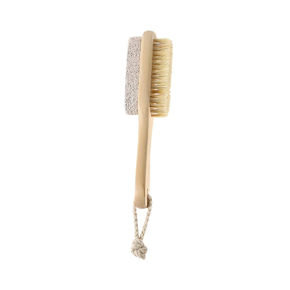 DEARMAMY Natural Bristle Brush and Pumice Stone Foot Exfoliating Scrubber for Pedicures Smooth Skin Remover Tool for Massage