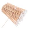 Healeved 100pcs Wooden Cotton Swabs Long Single Tip Disposable for Makeup Cleaning Industrial Use view 1