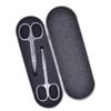 FOMIYES 2-Piece Stainless Steel Eyebrow Scissors Set Nose Hair Scissors Precision Trimmers for Eyebrow Shaping Beauty Tool for Women Black view 1