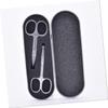 FOMIYES 2-Piece Stainless Steel Eyebrow Scissors Set Nose Hair Scissors Precision Trimmers for Eyebrow Shaping Beauty Tool for Women Black view 3