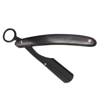 Beavorty Manual Beard Razor Wooden Handle Portable Barber Shaving Tool for Men Professional Vintage Razor for Grooming and Beard Care