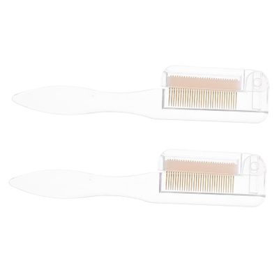 CTIRCHIU 2Pcs Folding Stainless Steel Eyebrow Comb and Eyelash Brush Set for Girls Portable Makeup Tool Fine Metal Teeth for Eyebrow Grooming and Eyelash Separation