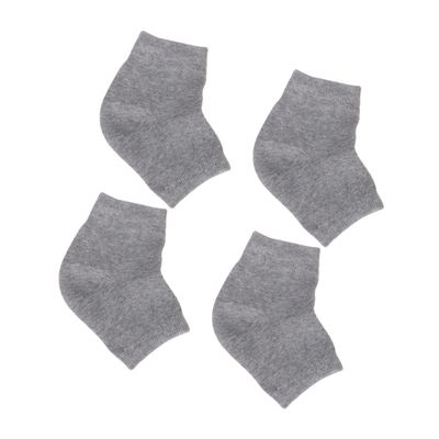 EPIGEIST 2Pairs Gel Heel Protector Socks for Crack Care Moisturizing and Breathable Ankle Socks Comfortable Fit for Night Wear Grey
