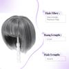 UDU Grey Hair Topper with Bangs Natural Looking Hair Topper for Volume and Coverage Clip in Hairpiece for Women view 3