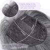 UDU Grey Hair Topper with Bangs Natural Looking Hair Topper for Volume and Coverage Clip in Hairpiece for Women view 4