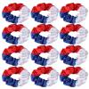 Cheerleader Hair Scrunchies, 4.5 Inches, 12 Pack, Satin Silk Ponytail Holders (Royal Blue/White/Red) view 1