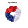 Cheerleader Hair Scrunchies, 4.5 Inches, 12 Pack, Satin Silk Ponytail Holders (Royal Blue/White/Red) view 2