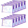 10-Pack Holographic Clear Makeup Bags, Iridescent Zippered Toiletry Bags, Waterproof Cosmetic Storage for Travel and Gifts view 1