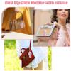 5 PACK Lipstick Holder Keychain with Mirror, PU Leather Portable Lipsticks Holder, Soft Leather Portable Lipstick Pouch with Metal Key Ring for Travel Party Gift, Key Chain Bulk for Women Girls view 4