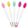 3 in 1 Lip Scrub Brush,Lip Applicators and Facial Pore Cleansing Brush,Silicone Lip Mask Applicator for Lip Lightening,Makeup Skincare Removal,Exfoliating Dark Lips,Remove Blackheads view 1
