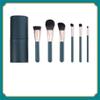 6pcs Makeup Brush Set Foundation Eye Shadow Brush Loose Powder Blush Lip Brush Same Color Storage Bucket view 4