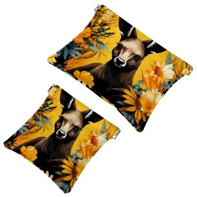 2Pcs Shrapnel Pouch for Purse, Cute Kangaroo-1660 Waterproof Makeup Bag, Portable Pouch for Women Gifts