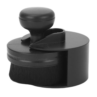 Soft Fluffy Nail Dust Brush, Professional Nail Art Dust Cleaning with Flat Handle, for Makeup and Nail Cleaning (Black)