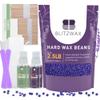 BLITZWAX 2.5lbs Lavender Hard Wax Beads for Hair Removal, with 120 Wooden Waxing Sticks and 30 Wax Papers, Hot Waxing Beans for Sensitive Skin, Face and Bikini, Suitable for Home and Salon Use view 1