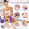BLITZWAX 2.5lbs Lavender Hard Wax Beads for Hair Removal, with 120 Wooden Waxing Sticks and 30 Wax Papers, Hot Waxing Beans for Sensitive Skin, Face and Bikini, Suitable for Home and Salon Use view 3