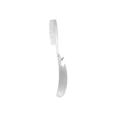 FOMIYES Stainless Steel Folding Beard Comb for Men Anti-Static Hair Comb Pocket Size Styling Tool Sturdy Grooming Accessory for Facial Hair Care