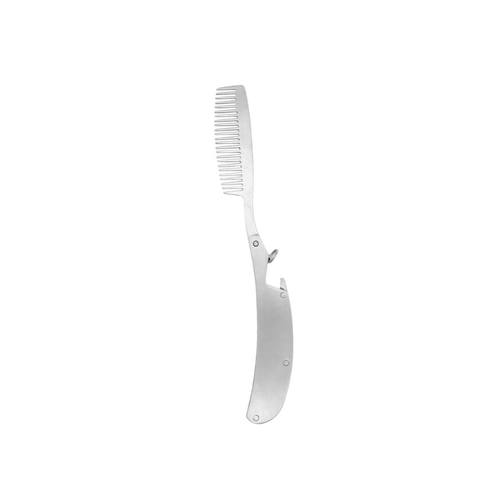 FOMIYES Stainless Steel Folding Beard Comb for Men Anti-Static Hair Comb Pocket Size Styling Tool Sturdy Grooming Accessory for Facial Hair Care