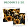 2Pcs Skeleton Sunflower-1976 Pocket Cosmetic Bag for Purses, Waterproof Makeup Bag Cosmetic Pouch, Portable No Zipper Makeup Bag view 2