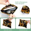 2Pcs Skeleton Sunflower-1976 Pocket Cosmetic Bag for Purses, Waterproof Makeup Bag Cosmetic Pouch, Portable No Zipper Makeup Bag view 3