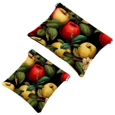 2Pcs Shrapnel Pouch for Purse, Red Fruits-1000 Waterproof Makeup Bag, Portable Pouch for Women Gifts