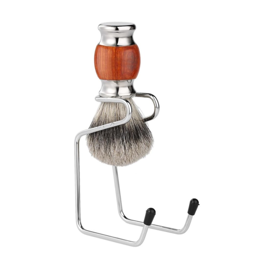 TOGEVAL Stainless Steel Brush Stand Set Soap Bowl Heavy Duty Shaving Brush Holder for Men for Fathers and Boyfriends for Grooming and Shaving Needs