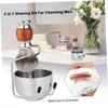TOGEVAL Stainless Steel Brush Stand Set Soap Bowl Heavy Duty Shaving Brush Holder for Men for Fathers and Boyfriends for Grooming and Shaving Needs view 2
