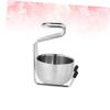 TOGEVAL Stainless Steel Brush Stand Set Soap Bowl Heavy Duty Shaving Brush Holder for Men for Fathers and Boyfriends for Grooming and Shaving Needs view 3