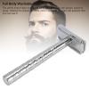BTSEURY Long Handle Double Sided Safety for Men, Reusable Metal Wet Shaving Tool, Full Body Washable Beard Shaver, Non Slip Grip, Ideal Gift for Grooming and Travel (Bright Silver) view 4