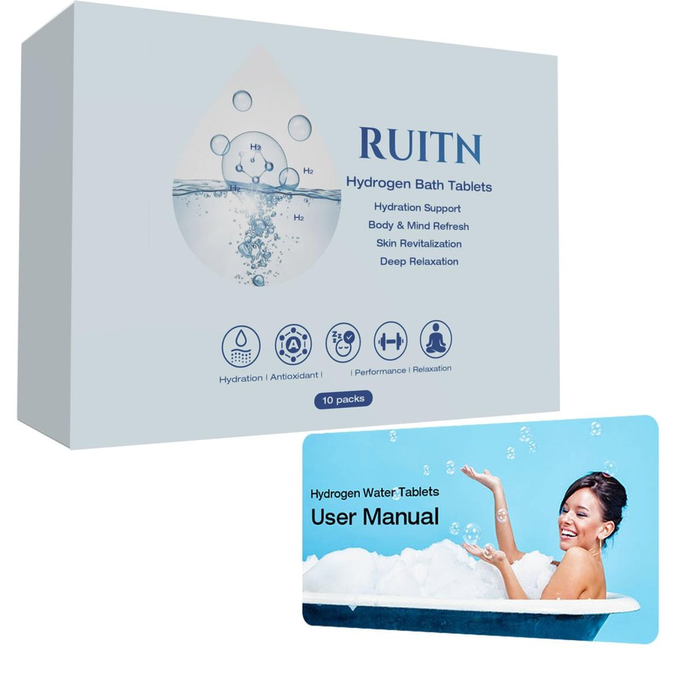 RUITN Hydrogen Bath Tablets H2 Bath Bombs for Spa,Hydrogen Water Tablet for Bath, Hot Tub & Foot Soak | Hydrogen-Rich Water | 10 Tablets