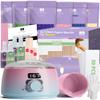 BLITZWAX Brazilian and Bikini Waxing Kit with 120 Wooden Waxing Sticks and 30 Wax Papers, Hard Wax Warmer for Legs and Body, At Home Hair Removal Kit, Beginner Friendly, Pink and Blue Gradient Color view 1