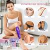 BLITZWAX Brazilian and Bikini Waxing Kit with 120 Wooden Waxing Sticks and 30 Wax Papers, Hard Wax Warmer for Legs and Body, At Home Hair Removal Kit, Beginner Friendly, Pink and Blue Gradient Color view 2