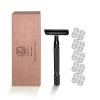 Classic Manual Safety Razor for Men - Premium Zinc Alloy Construction, 10 Stainless Steel Blades, Non-Slip Ergonomic Handle, Travel-Friendly & Luxury Gift Box (Lunar Scepter) view 1