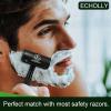 Classic Manual Safety Razor for Men - Premium Zinc Alloy Construction, 10 Stainless Steel Blades, Non-Slip Ergonomic Handle, Travel-Friendly & Luxury Gift Box (Lunar Scepter) view 2