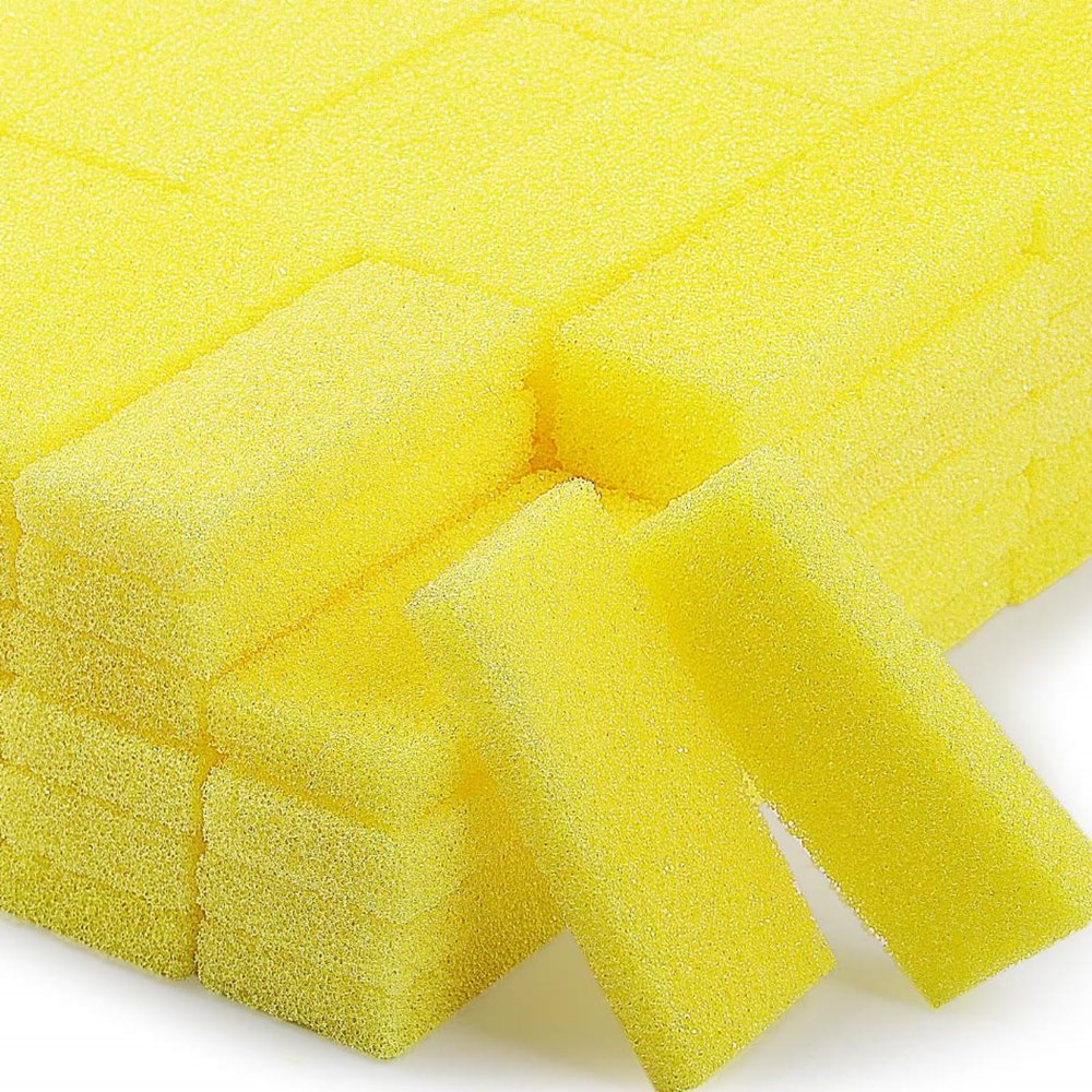Batiyeer 100 Pcs Pumice Stone for Feet Scrubber Dead Skin Disposable Pedicure Pumice Stone Foot Shower Scrubber for Heel Cuticle Callus Remover Bath Spa(Yellow)
