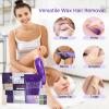 BLITZWAX Hard Wax Beads Kit for Hair Removal, 2.3lbs Lavender and 1.3lbs Cream Hot Waxing Beans for Sensitive Skin, Face, and Brazilian with 30 Waxing Sticks and 2 Wax Oils for Women and Men, 3 Pack view 3