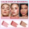 6 Colors Blush Stick,Solid Cream Blush,Multi-Use Blush Stick for Cheeks,Lips and Eye,High Pigmented Blush Makeup Stick Set D view 2