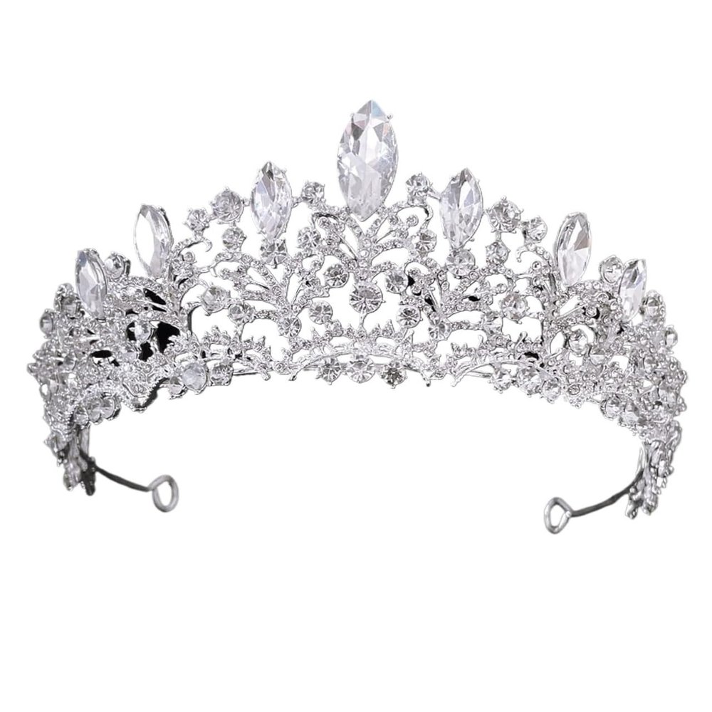 crown,Crowns,tiaras, Tiaraprincess crownWedding Tiara Princess Wedding Crown Bride Tiaras Crown Headdress Hair Accessories Women Party Bridal Headpiece (Color : H176 Gold Purple)(H176 Silver White)