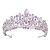 crown,Crowns,tiaras, Tiaraprincess crownWedding Tiara Princess Wedding Crown Bride Tiaras Crown Headdress Hair Accessories Women Party Bridal Headpiece (Color : H176 Gold Purple)(H176 Silver White) view 4