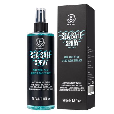 ECHOLLY Sea Salt Spray for Men & Women-Volumizing & Textuirzing With Kelp,Aloe Vera & Red Algae Extract-Matte Finish Lightweight for Natural Beach Waves,8.8Oz/260ML