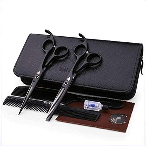 Professional Hairdressing Scissors 6.0 Inch-Stainless Steel Razor Sharp Shears-Barber Hair Cutting Scissors with Case(Flat cut 5.5 inch)