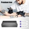 anezdbozr Organizer Holder Rack,Pigment Ink Tattoo Holder,78-Hole Iron Wall-Mounted Tattoo Pigment Bottle Holder Display Stand, Permanent Makeup Pigment Ink Bottle Holder Vertical Storage Rack view 3